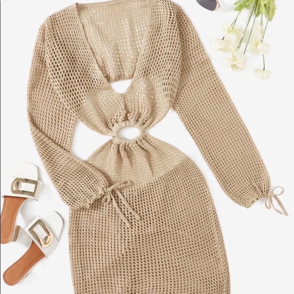 Hollow-out Knitted cover up